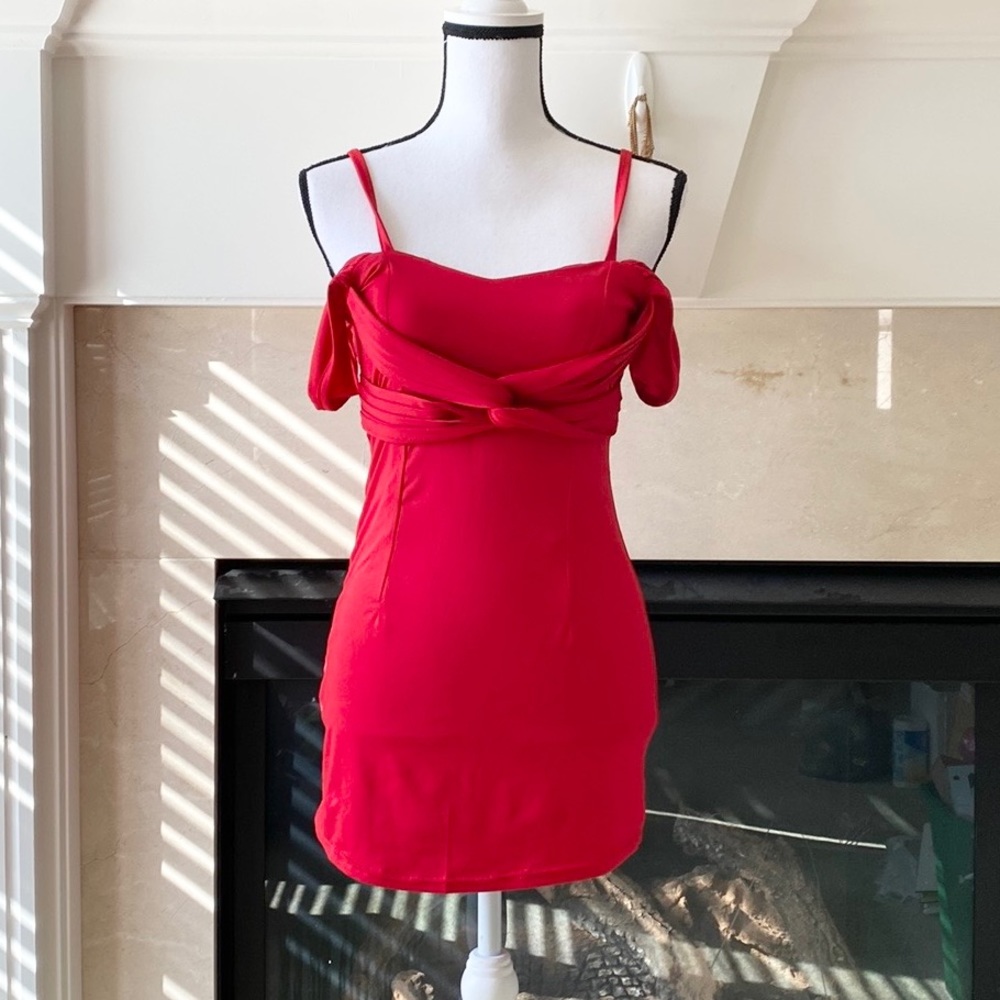 Red mini dress